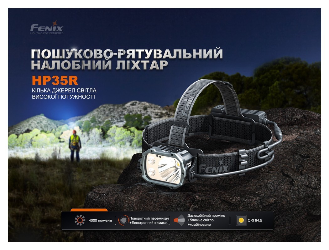 Ліхтар налобний Fenix HP35R, укр, укр
