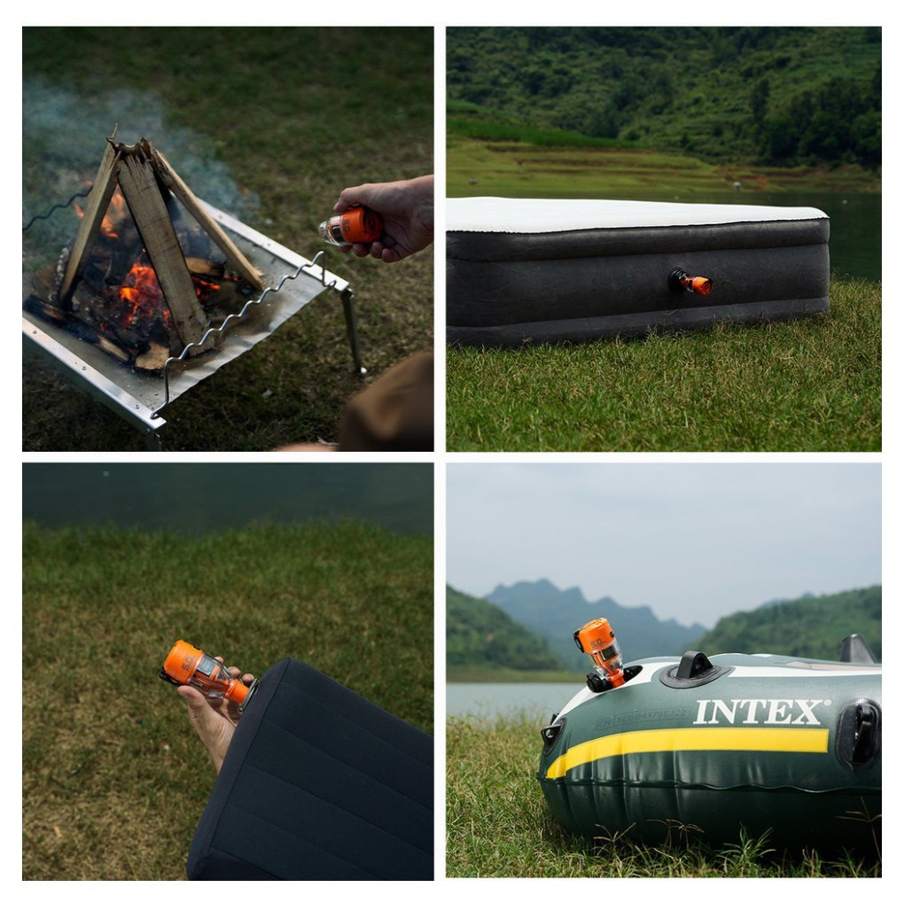 Насос-ліхтар кемпінговий Flextail Max Pump 3, помаранчевий, укр, укр