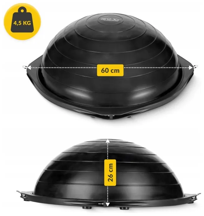 Балансировочная платформа 4FIZJO Bosu Ball 60 см Black (P-5905973402446)