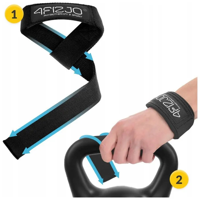 Лямки для станової тяги 4FIZJO Deadlift Straps Black (P-5905973402279)