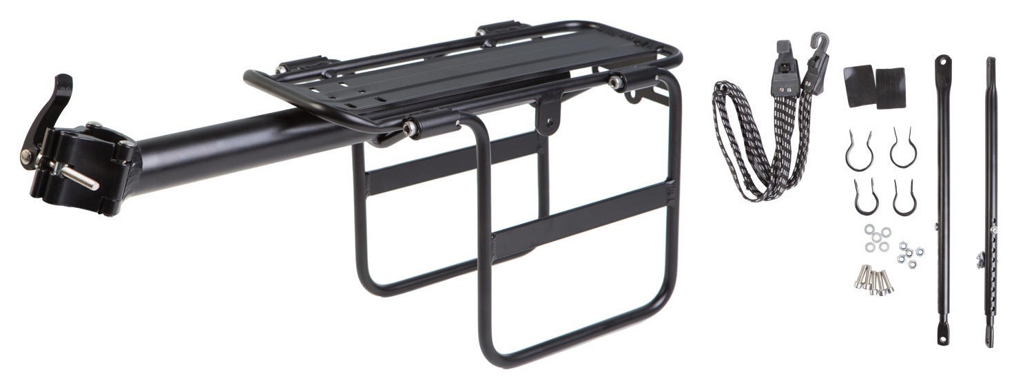 Багажник CT-686 з відкидними бортами алюм. кріп. на підсід.штир і верх. пір'я