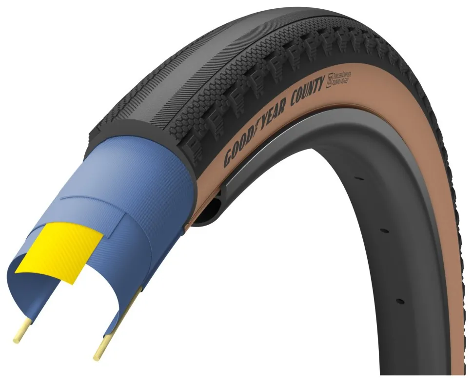 Покришка 700x35 (35-622) GoodYear County Ultimate Tubeless Complete Folding Blk/Tan, 120tpi (TIR-58-79)