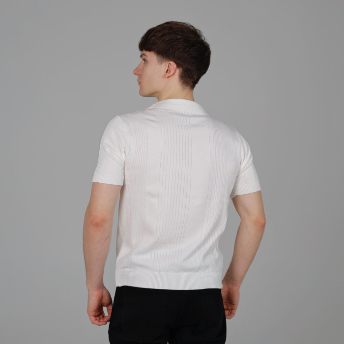 Базовое мужское поло Slavni молочное, Трикотажное поло Slavni Twist молочное