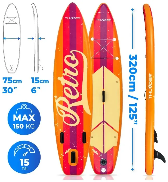 Надувна SUP дошка (Сапборд) THUNDER RETRO 320