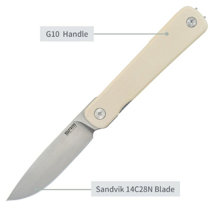 Ніж складаний SRM Palfrey 135L-GT, білий, укр, укр