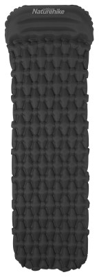 Килимок надувний із подушкою та мішком для надування Naturehike FC-12 NH19Z003-P, 65 мм, графіт