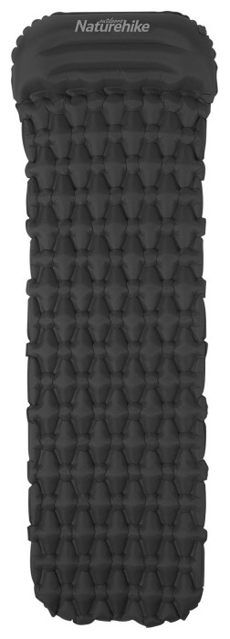 Килимок надувний із подушкою та мішком для надування Naturehike FC-12 NH19Z003-P, 65 мм, графіт, укр, укр