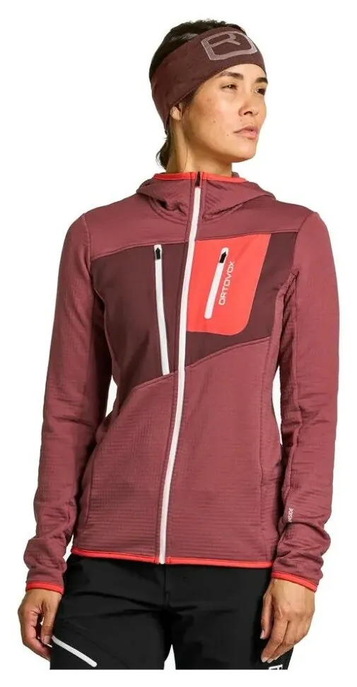 Флісова кофта Ortovox Fleece Grid Hoody Wmn (XS Mountain rose)
