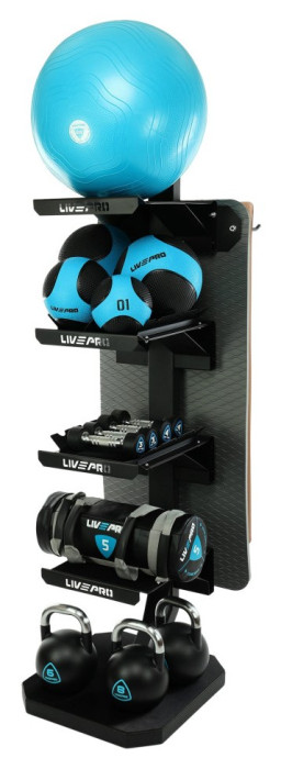 Стелаж модульний для інвентаря кросфіт STORAGE RACK LiveUp LP8875 розмір-55x60x180см чорний