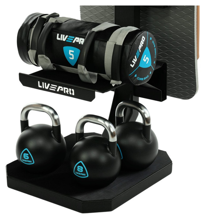 Стелаж модульний для інвентаря кросфіт STORAGE RACK LiveUp LP8875 розмір-55x60x180см чорний