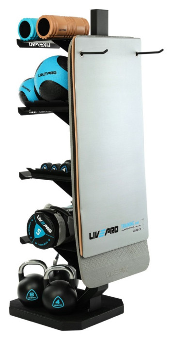 Стелаж модульний для інвентаря кросфіт STORAGE RACK LiveUp LP8875 розмір-55x60x180см чорний