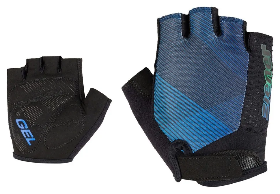 Ziener велоперчатки Chadi Jr black-cobalt blue L (L)