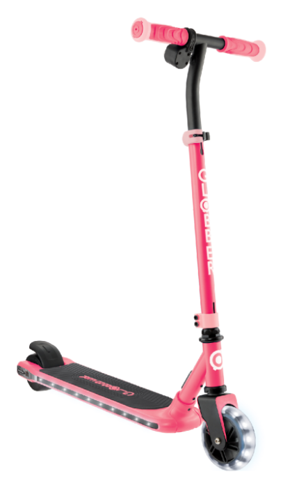 Електросамокат GLOBBER серії E-MOTION 6 рожевий, з підсвіткою, 50кг, 6+, 2 колеса, укр, укр