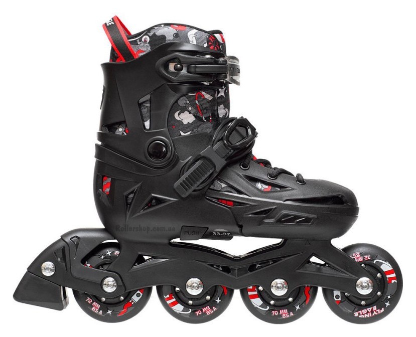 Дитячі розсувні ролики Flying Eagle Nacht чорні, укр, укр