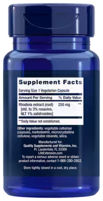 Rhodiola Extract 250mg - 60 veg caps