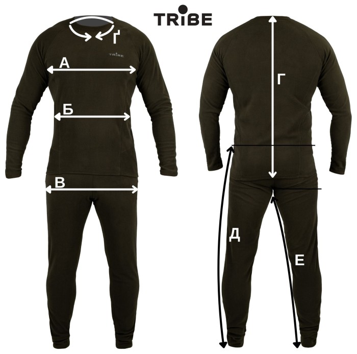 Термобелье мужское Tribe Microfleece (футболка+штаны) T-KA-0015-olive, T-KA-0015-olive-2XL