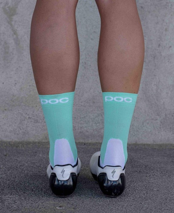 Шкарпетки велосипедні POC Essential Road Sock, Fluorite Green/Hydrogen White, S