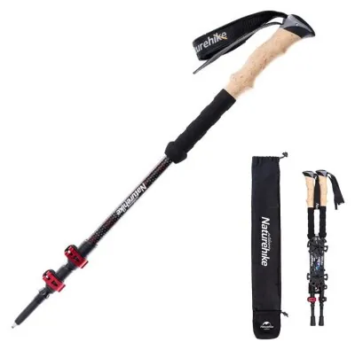 Трекінгові палиці Naturehike NH20DS003, 135 см, чорний/червоний, 2 шт