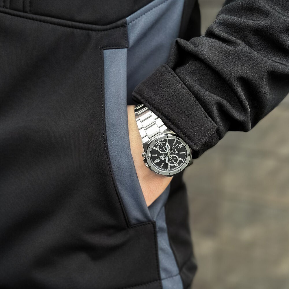 Чорно-сіра демісезонна чоловіча куртка S з капюшоном Pobedov Setup, укр, укр