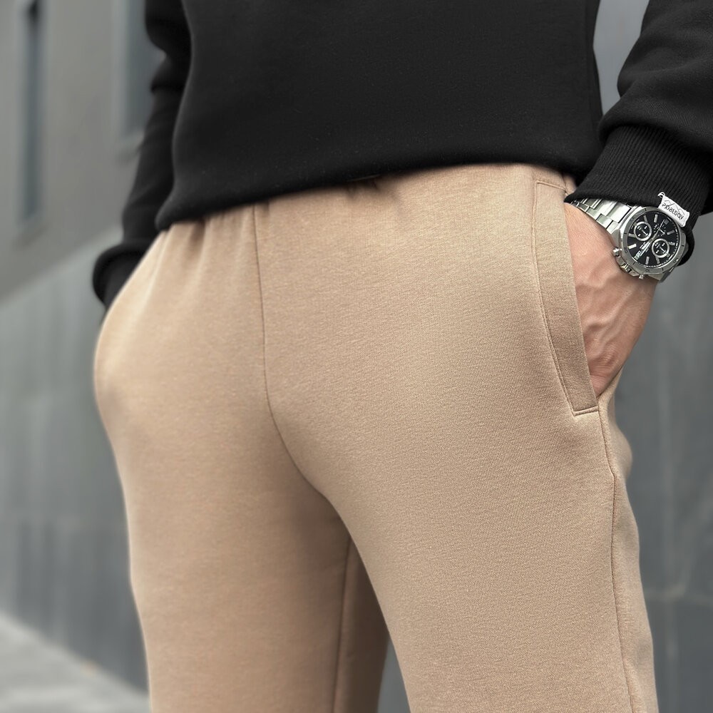 Чоловічі штани джогери з кишенями кемел Pobedov 007 ЗИМА, укр, укр