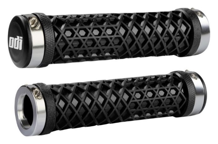 Гріпси ODI Vans® Lock-On Grips, Black w/ Silver Clamps, чорні з серебристими замками, укр, укр