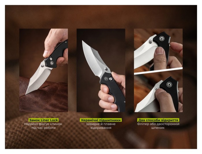 Ніж складаний туристичний Civivi Pentad (8.8 см) Nitro-V / G10 чорний