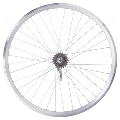 Колесо задн. VLT 26&quot; AL 36H двост. дорожн. silver; Втулка гальмівна VELOSTEEL (Чехія) на гайках