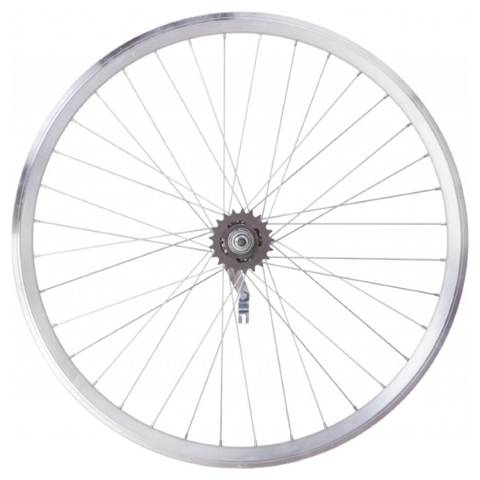 Колесо задн. VLT 26" AL 36H двуст. дорожн. silver; Втулка тормозная VELOSTEEL (Чехия) на гайках