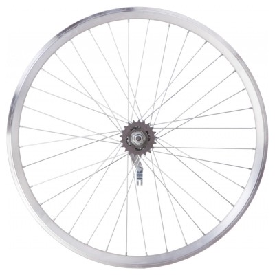 Колесо задн. VLT 26" AL 36H двуст. дорожн. silver; Втулка тормозная VELOSTEEL (Чехия) на гайках