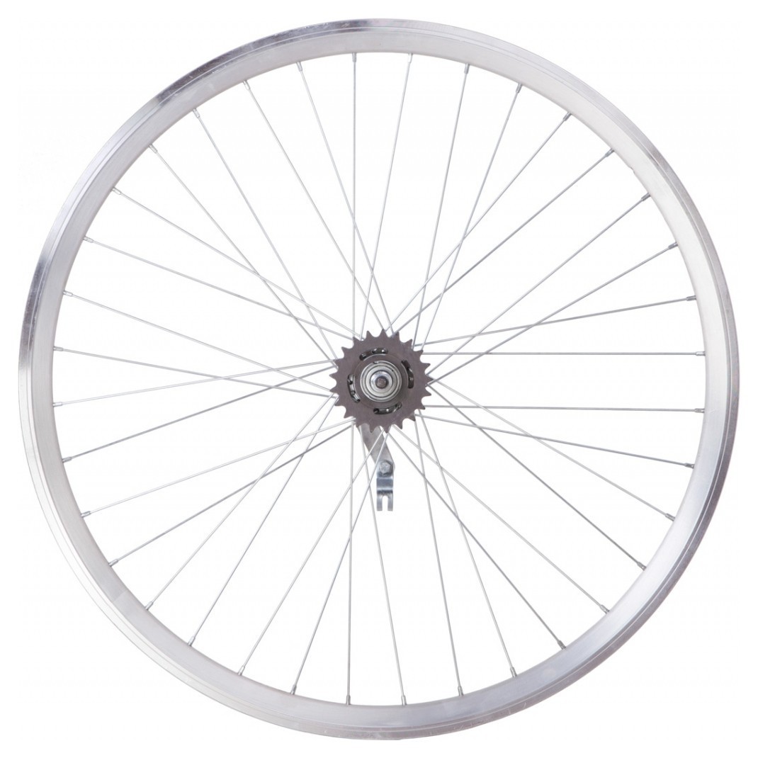 Колесо задн. VLT 26" AL 36H двост. дорожн. silver; Втулка гальмівна VELOSTEEL (Чехія) на гайках