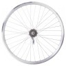 Колесо задн. VLT 26" AL 36H двост. дорожн. silver; Втулка гальмівна VELOSTEEL (Чехія) на гайках, укр