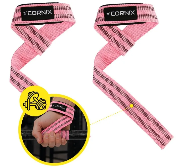 Лямки атлетичні для тяги Cornix Lifting Straps XR-0504 Pink