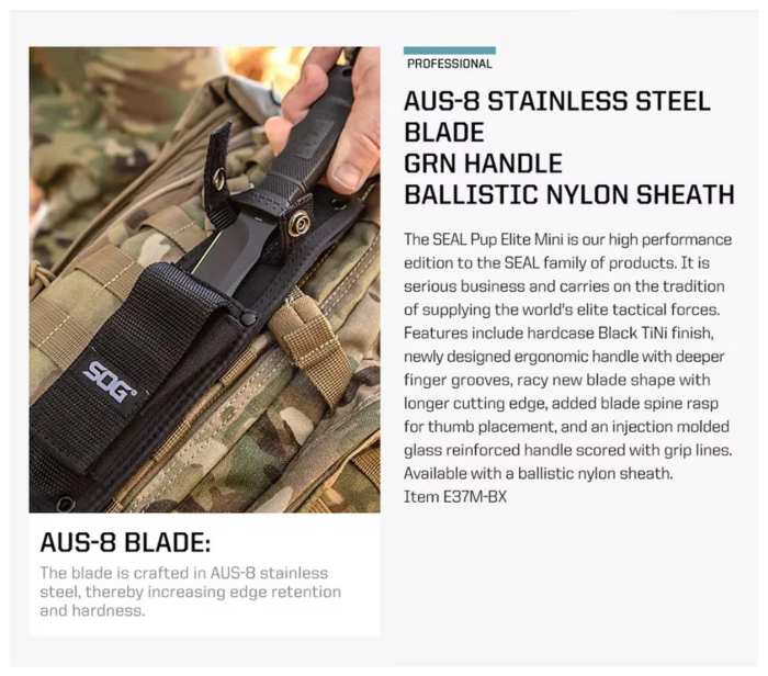 Нож SOG SEAL Pup Elite Mini