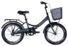 Велосипед ST 20" Formula SMART Vbr рама- с багажником задн. St с корзиной Pl с крылом St 2024 (черный (м))