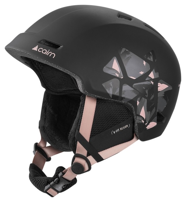 Шлем Cairn Meteor черный пудрово-розовый лист