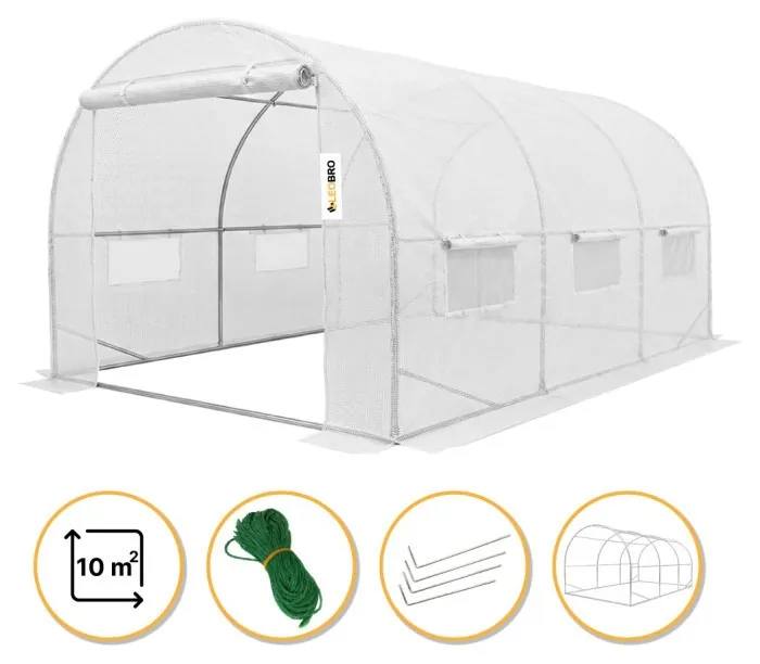 Посилена садова теплиця парник LEOBRO Garden 10м2 White (LB-10M25W)