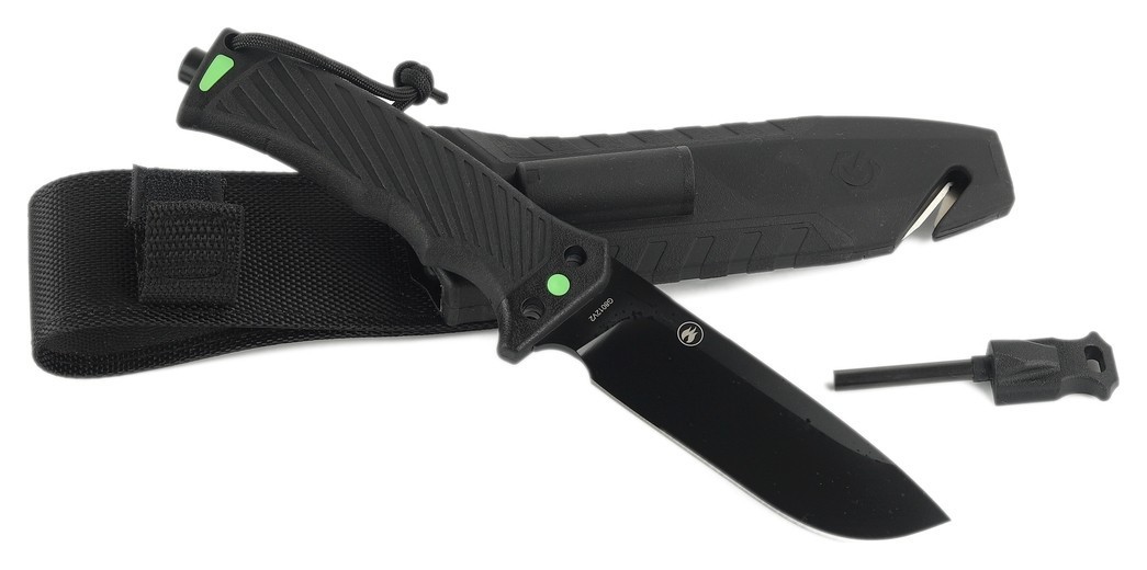 Ніж Ganzo G8012V2-BK чорний (G8012V2-BK) з паракордом