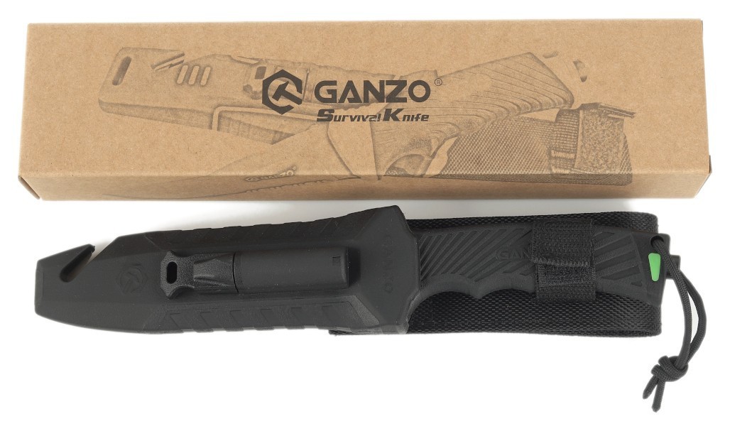 Ніж Ganzo G8012V2-BK чорний (G8012V2-BK) з паракордом, укр, укр