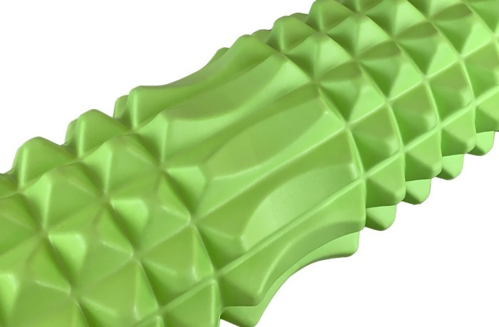 Масажний ролик EasyFit Grid Roller 33 см v.1.2 із заглушками з обох сторін (фіолетовий), укр, укр