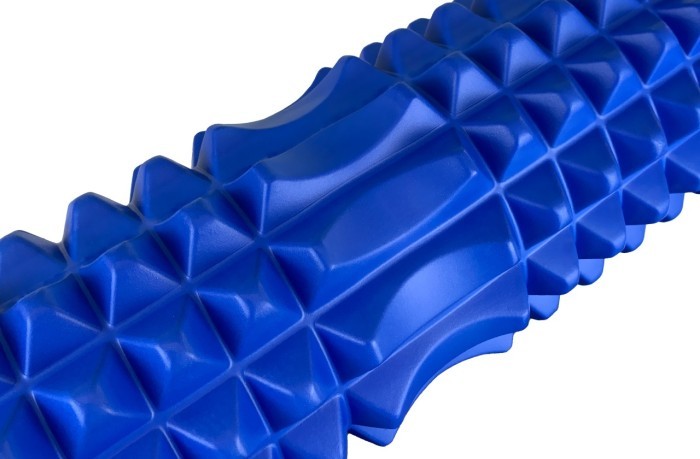 Масажний ролик EasyFit Grid Roller 33 см v.1.2 із заглушками з обох сторін (фіолетовий), укр, укр