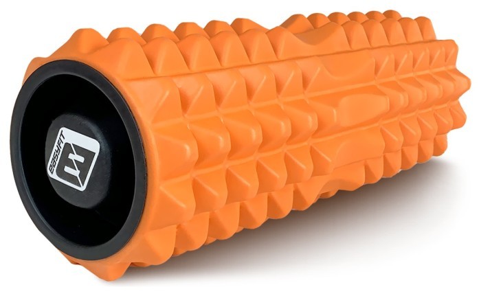 Масажний ролик EasyFit Grid Roller 33 см v.1.2 із заглушками з обох сторін (фіолетовий), укр, укр