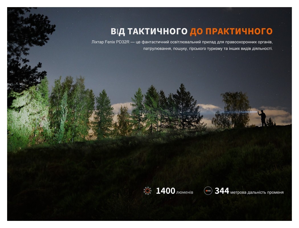 Ліхтар ручний Fenix PD32R, укр, укр