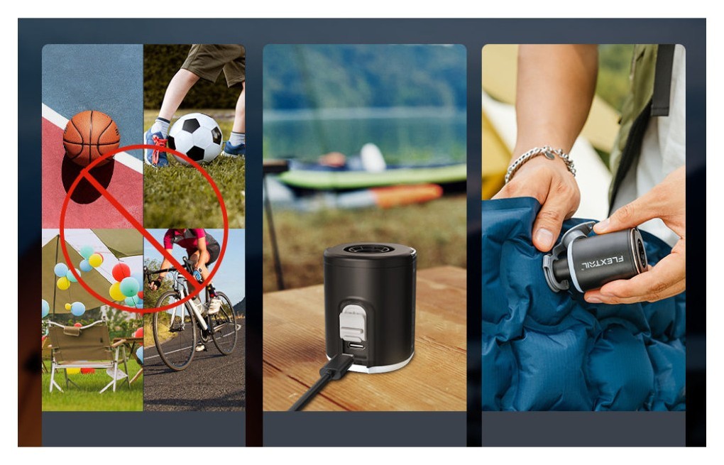 Насос-ліхтар кемпінговий Flextail Tiny Pump 2X, чорний