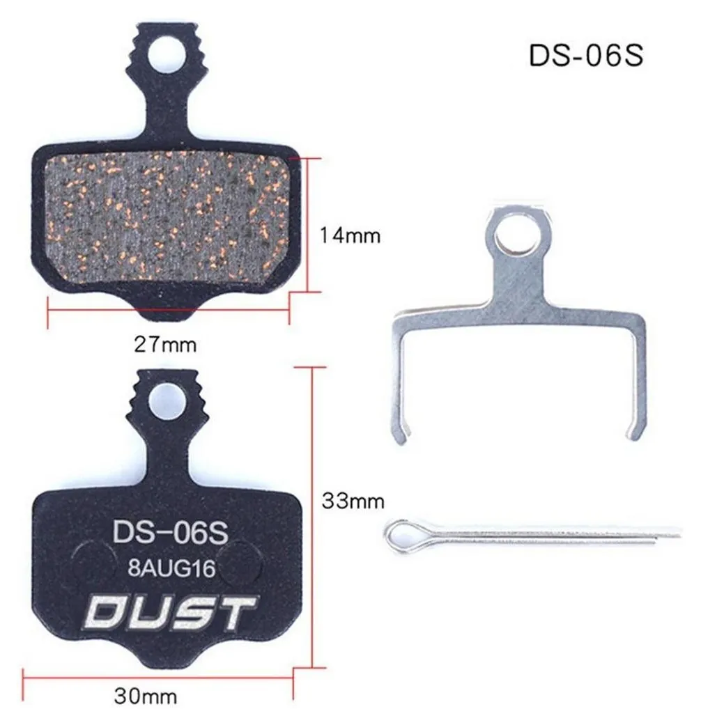 Колодки гальмівні disc Напівметал DUST DS-06S AVID Elixir /R/CR Mag /E1/E3/E5/E7/E9/XO/XX AM (брендоване пакування) (BRS-020)