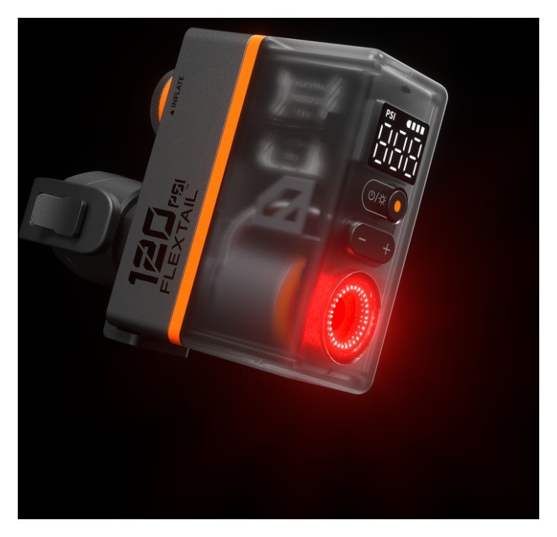 Велосипедний міні насос-задня фара Flextail Tiny Tire Pump ACS, чорний, укр, укр