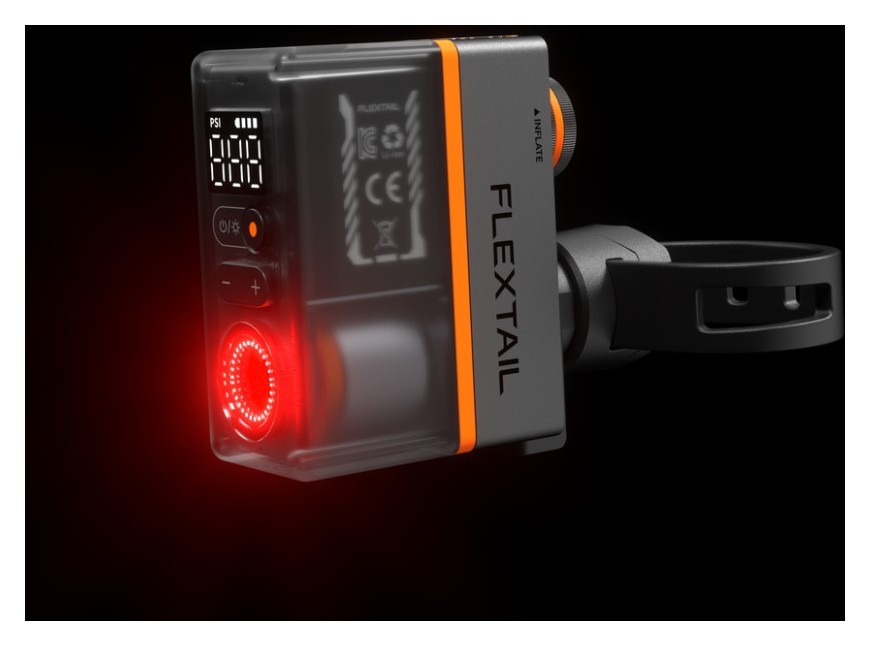 Велосипедний міні насос-задня фара Flextail Tiny Tire Pump ACS, чорний, укр, укр