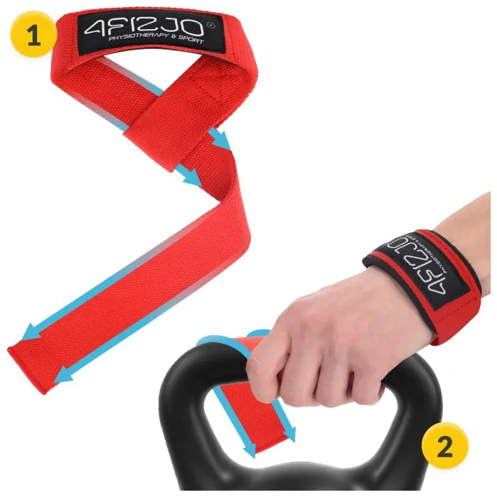Лямки для станової тяги 4FIZJO Deadlift Straps Red (P-5905973402286)