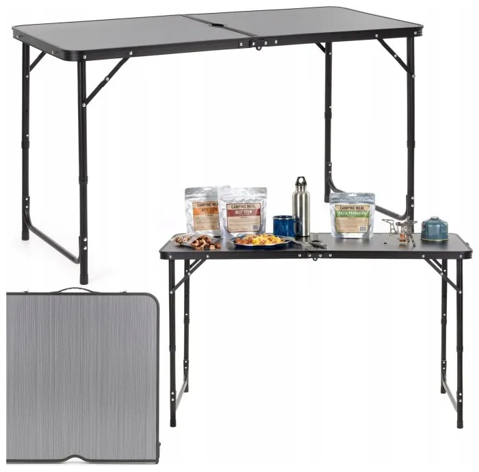 Стол кемпинговый Springos 120 x 60 см складной CS0183 Grey/Black