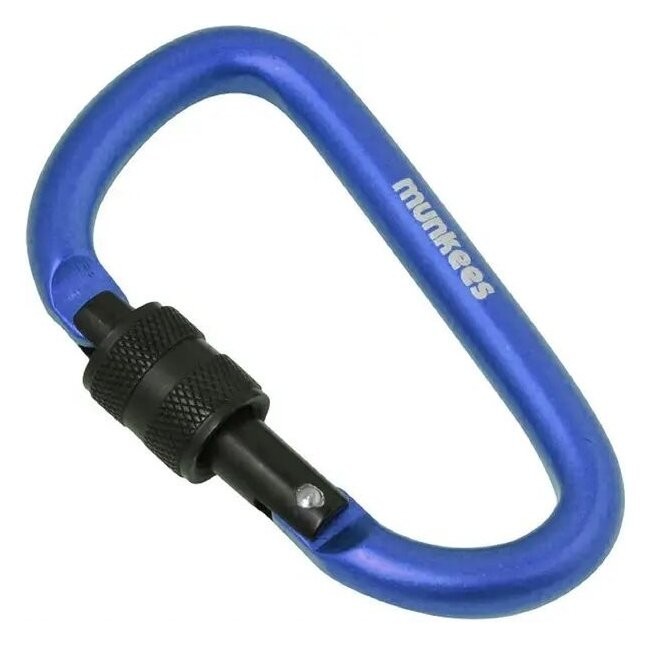 Munkees 3248 карабін D with Screw Lock 8 mm x 80 mm tmavо blue, укр, укр