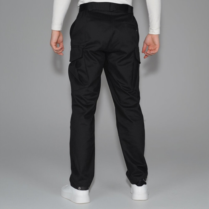 Брюки карго Slavni с накладными карманами черные, Брюки-карго весенние Slavni Brut черные.